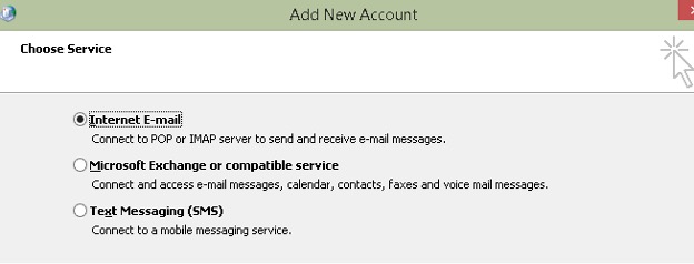 Configure email account in Outlook